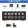 thumbnail image 2 of Switcher RCA Bidireccional de 4 Vías Splitter HiFi AV L/R Canal de Sonido 2 en 4 Salidas O 4 en 2 Salidas, 2 of 10