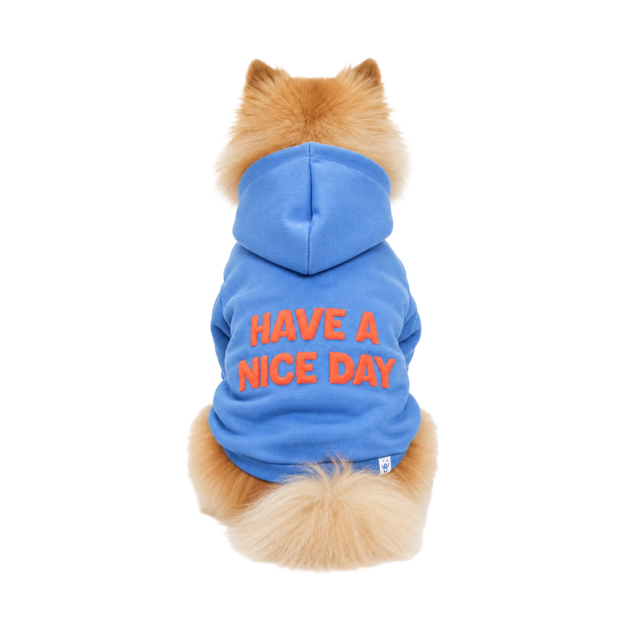 Oodles Have A Nice Day Fall Dog Hoodie, Blue, Small