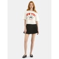 thumbnail image 2 of No Boundaries Boxy Cropped Graphic Tee with Short Sleeves, Women's, 2 of 3