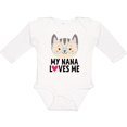 thumbnail image 3 of Inktastic Nana Loves Me Grandchild Girls Long Sleeve Baby Bodysuit, 3 of 5