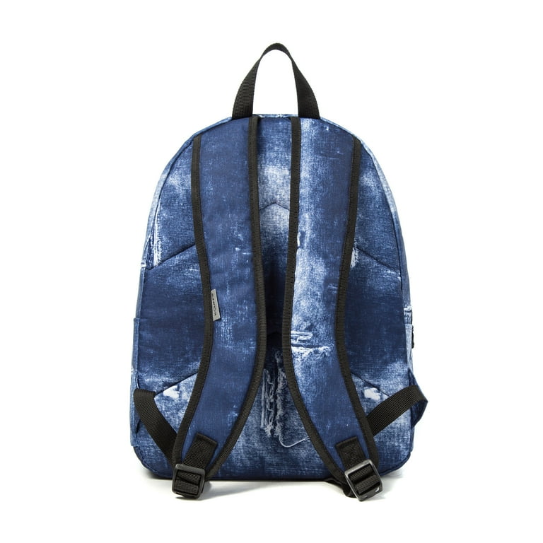 【BAON】Kela Denim Pocket Buckle Backpack K-Cliffs Denim School Backpack - Laptop & Tablet - Blue Jean