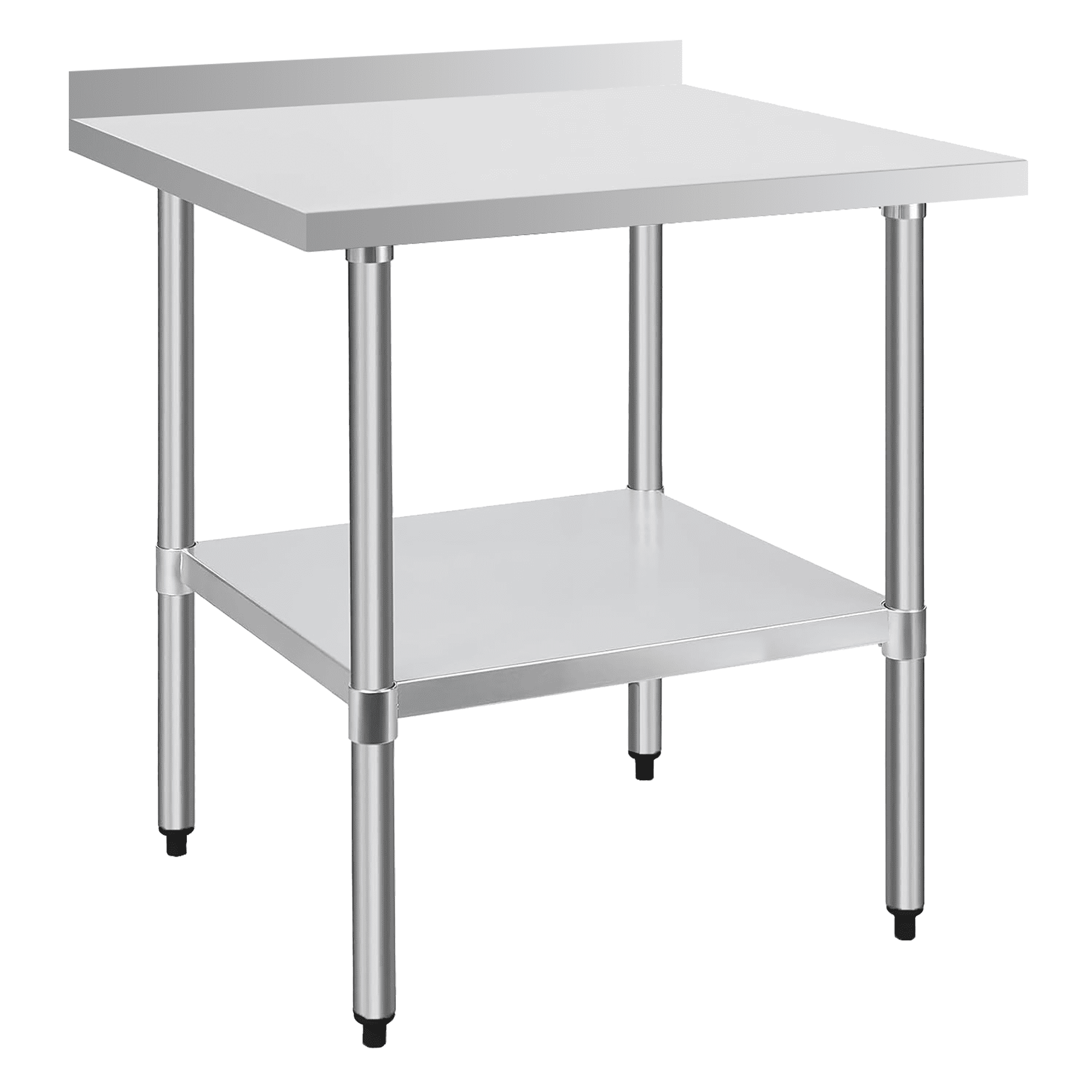 CQSXDA 30 Inch x 30 Inch Heavy-Duty Stainless Steel Commercial Work Table with 4 Inch Backsplash and Undershelf