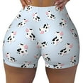 thumbnail image 2 of Lsque Cute Farm Cow Pattern High Waisted Biker Shorts for Women-Tummy Control Fitness Athletic Workout Running Yoga Gym Shorts,Moisture-Wicking-Large, 2 of 9