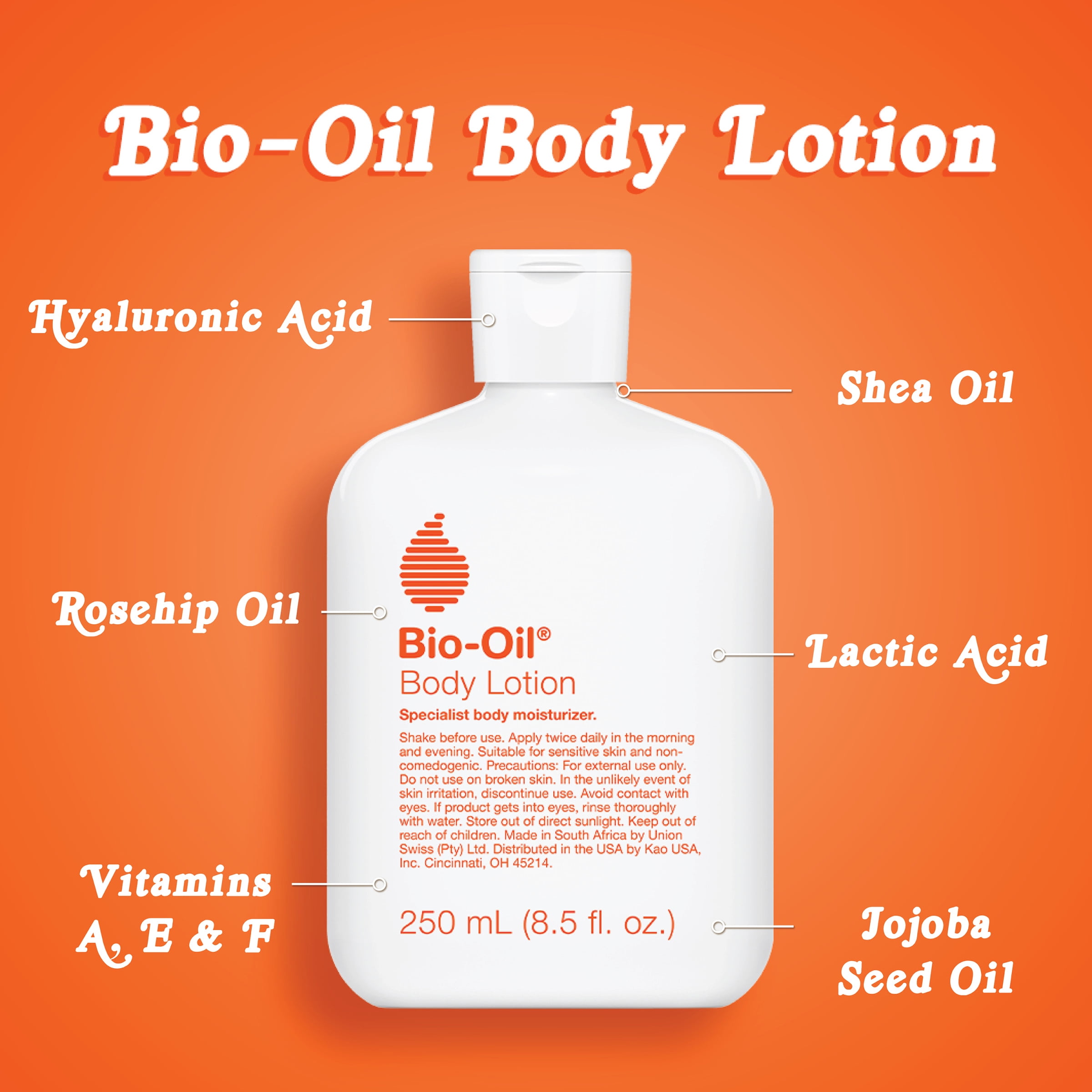omgive Uforenelig Ideel Bio-Oil Moisturizing Body Lotion for Dry Skin, Ultra-Lightweight High-Oil  Hydration, with Jojoba Oil, Rosehip Oil, Shea Oil, and Hyaluronic Acid, 8.5  oz - Walmart.com