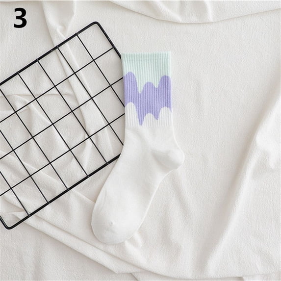 Creative Hip-hop Style Streetwear Women Men Rainbow Sock Stockings Ice Cream Socks Harajuku 3