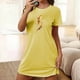 thumbnail image 1 of Camisón corto de talla grande para mujer, camisón de manga corta con estampado de pecho a la moda, camisón para mujer, 1 of 7