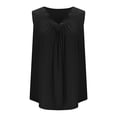 thumbnail image 5 of Womens Sleeveless Shirts, Tank Tops for Women Summer Casual Loose Fit Solid Color Pleated V Neck Dressy Blouses, 5 of 6