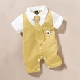 thumbnail image 5 of Douhoow Newborn Boys Gentleman Tie Jumpsuit Infant Short Sleeve Romper Baby Summer Clothing, 5 of 5
