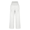 thumbnail image 4 of Womens Palazzo Pants Casual Linen Cotton Drawstring Flowy Pants Wide Leg Summer 2026 Beach Trousers with Pockets, 4 of 6