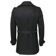 thumbnail image 3 of Ma Croix Mens Douglas Tristan Trench Coat Slim Fit Double Breasted Warm Winter Overcoat Jacket, 3 of 8