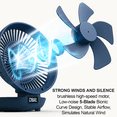 thumbnail image 5 of 2 in 1 Desk Fan and Hanging Fan, 7.4" Foldable Portable Fan, USB Charge Table Fan for Home, Office and Outdoor, 5 of 5