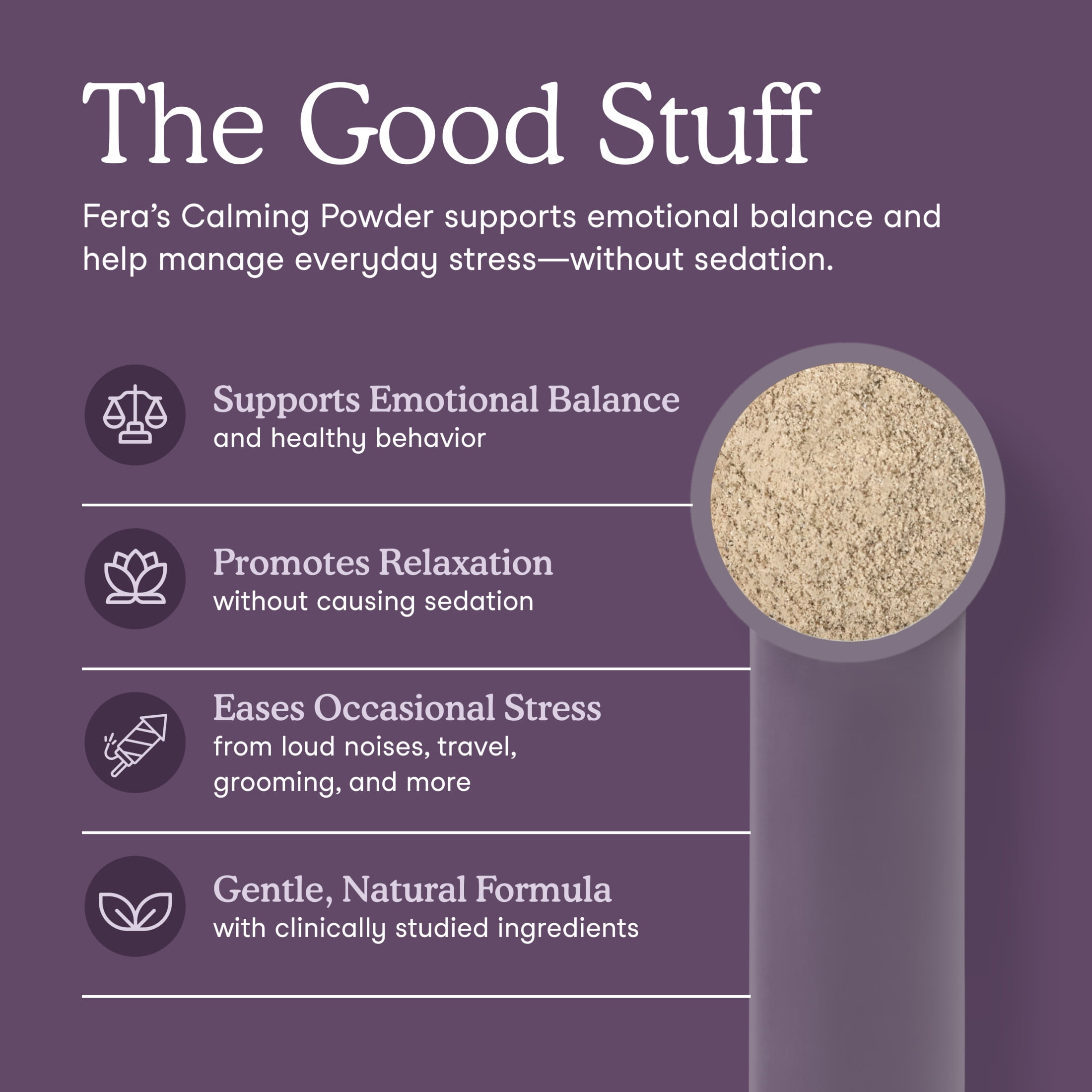 Fera Pets Cat & Dog Calming Powder - With Ashwagandha & L-Theanine - Promotes Stress Relief - 60 Scoops