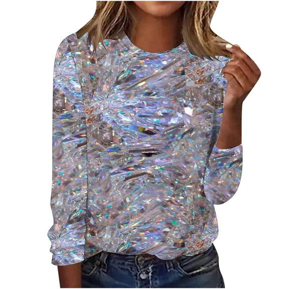 Cute 3/4 Sleeve T Shirts for Women Cute Crewneck Love Graphic Printed Casual Tunic Tops Valentine's Day Gift for Girls (Silver,XL)