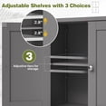 thumbnail image 3 of Bathroom Storage Floor Cabinet Organizer with Adjustable Shelf 4 Magnetic Doors 43" Wooden Pantry Cabinet Freestanding for Kitchen Living Room Small Spaces,Gray, 3 of 8