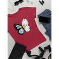 thumbnail image 3 of Half Butterfly Half Daisy T-Shirt Women -Image by Shutterstock, Female 3X-Large, 3 of 4