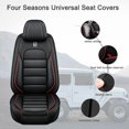 thumbnail image 2 of Fit for Nissan 96% Car Models,Artificial Leather Front Set Car Seat Covers,Airbag-Compatible,Non-Slip Car Seat Cushions,Easy to Install(Red+Black,Standard), 2 of 6