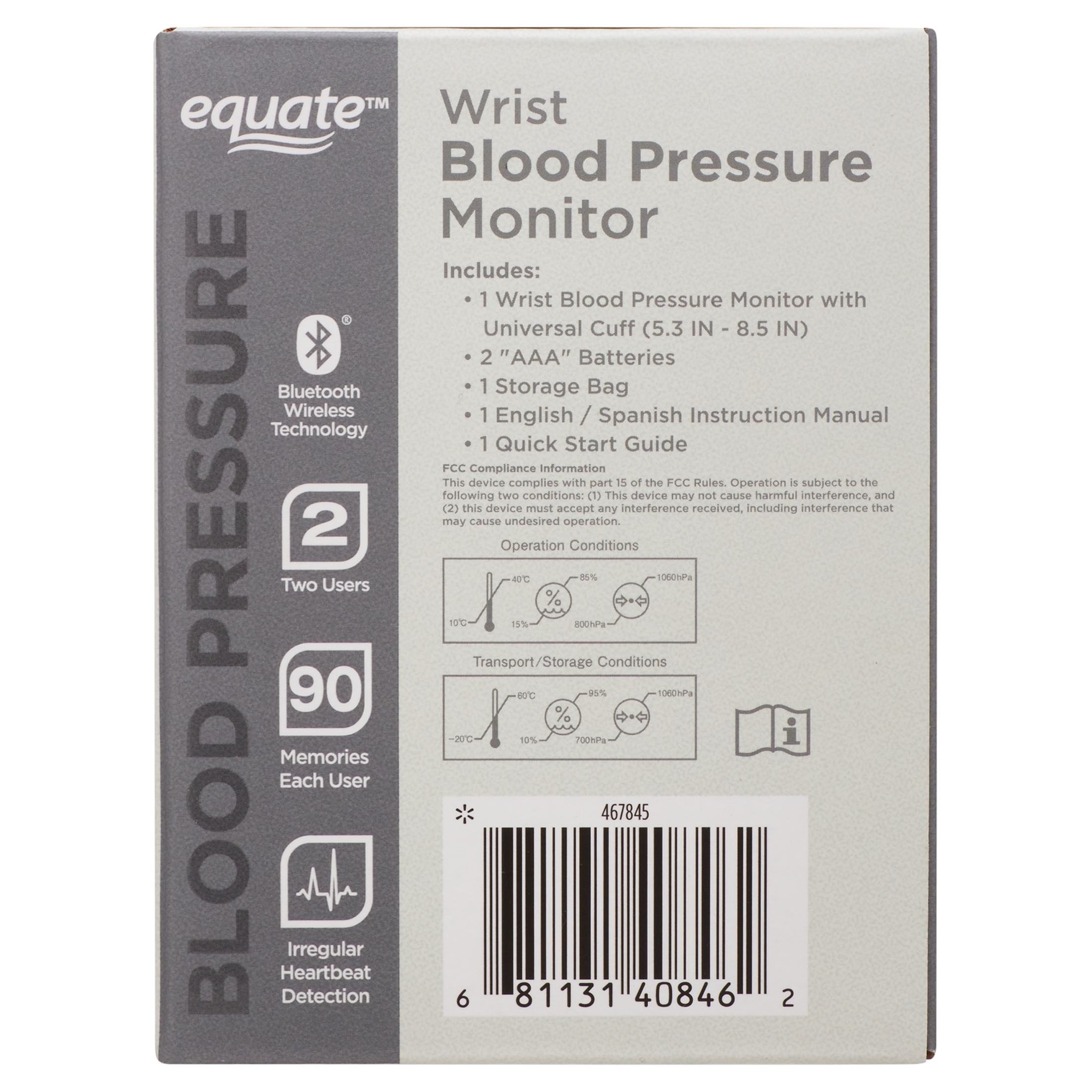 Equate Wrist Blood Pressure Monitor with Bluetooth photo 8