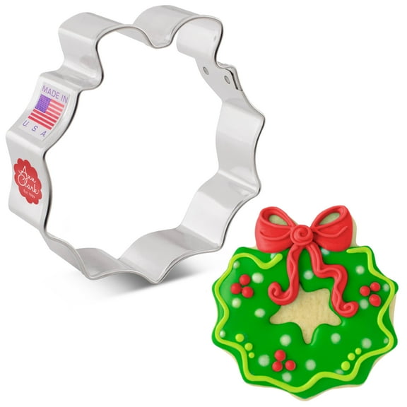 Ann Clark Christmas Wreath Cookie Cutter 3.5", Made in USA