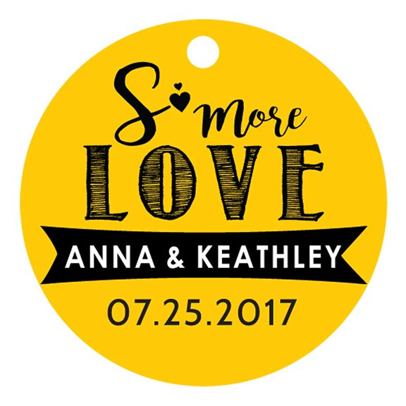 100 PCS More Love Personalized Wedding Favor Gift Paper Tags Custom Made Circle Hang Tags