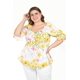 thumbnail image 1 of Blusa floreada de chiffon Roman Fashion /Tallas Extras, 1826 (Amarillo flores) amarillo 40, 1 of 6