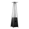 AZ Patio Heaters Tall Quartz Glass Tube Liquid Propane Gas Heater, Black