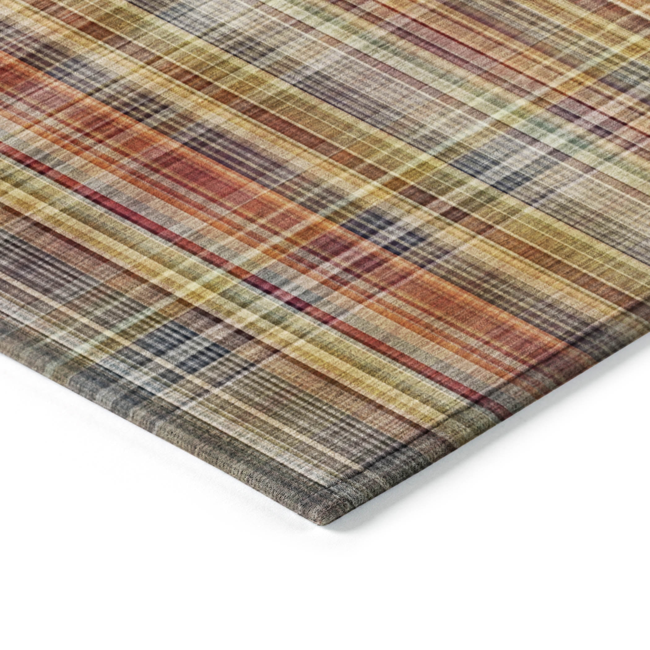 Addison Rugs Chantille Indoor/Outdoor Transitional Plaid Paprika Washable Rectangle Rug, 5' x 7'6"