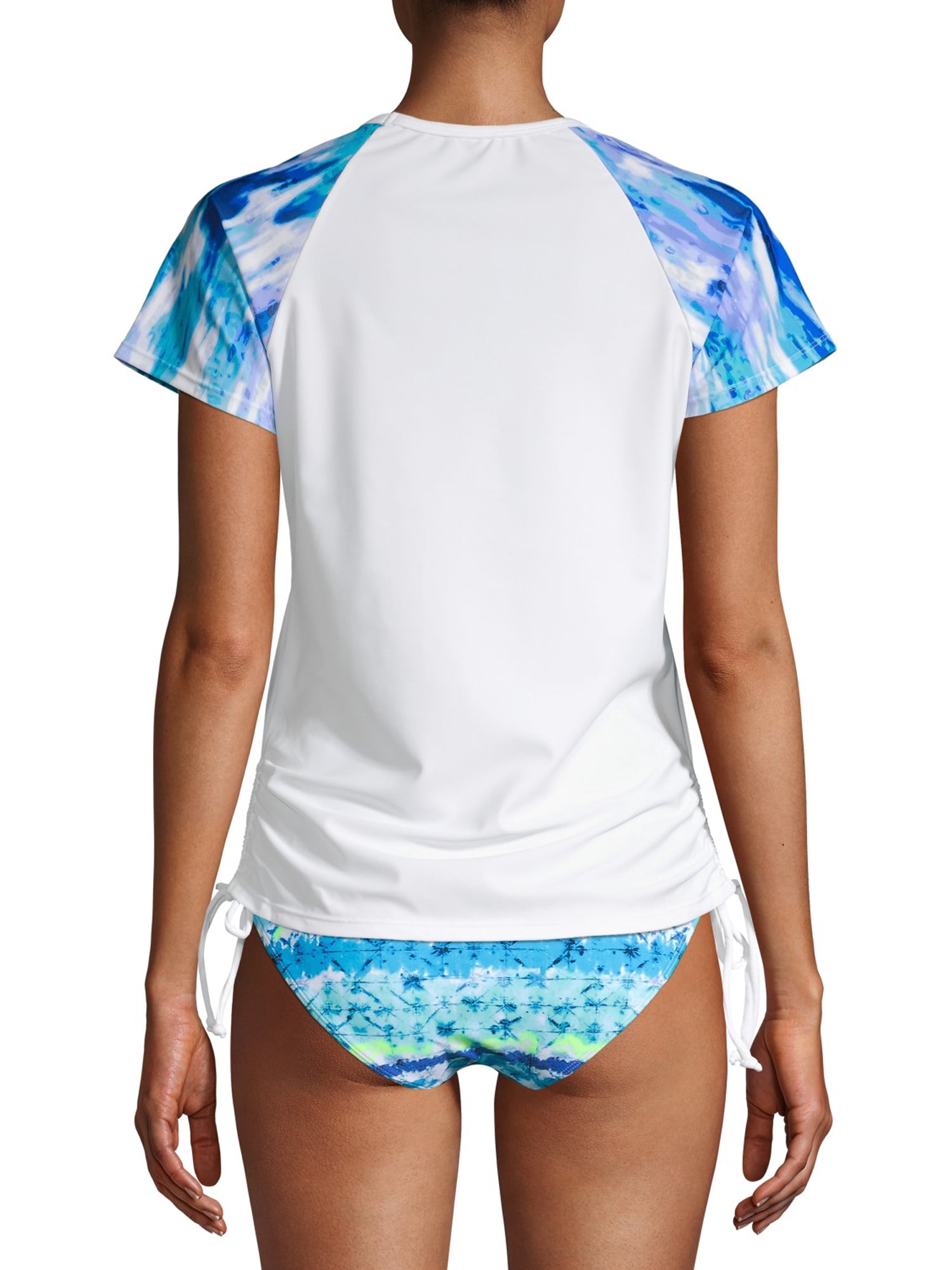 Time and Tru Women's Short Sleeve Rash Guard Swim Cover Up
