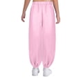 thumbnail image 2 of Aislor Girls Satin Bloomers Belly Dance Loose Solid Color Harem Pants Halloween Indian Arabic Trousers Pink 14, 2 of 7