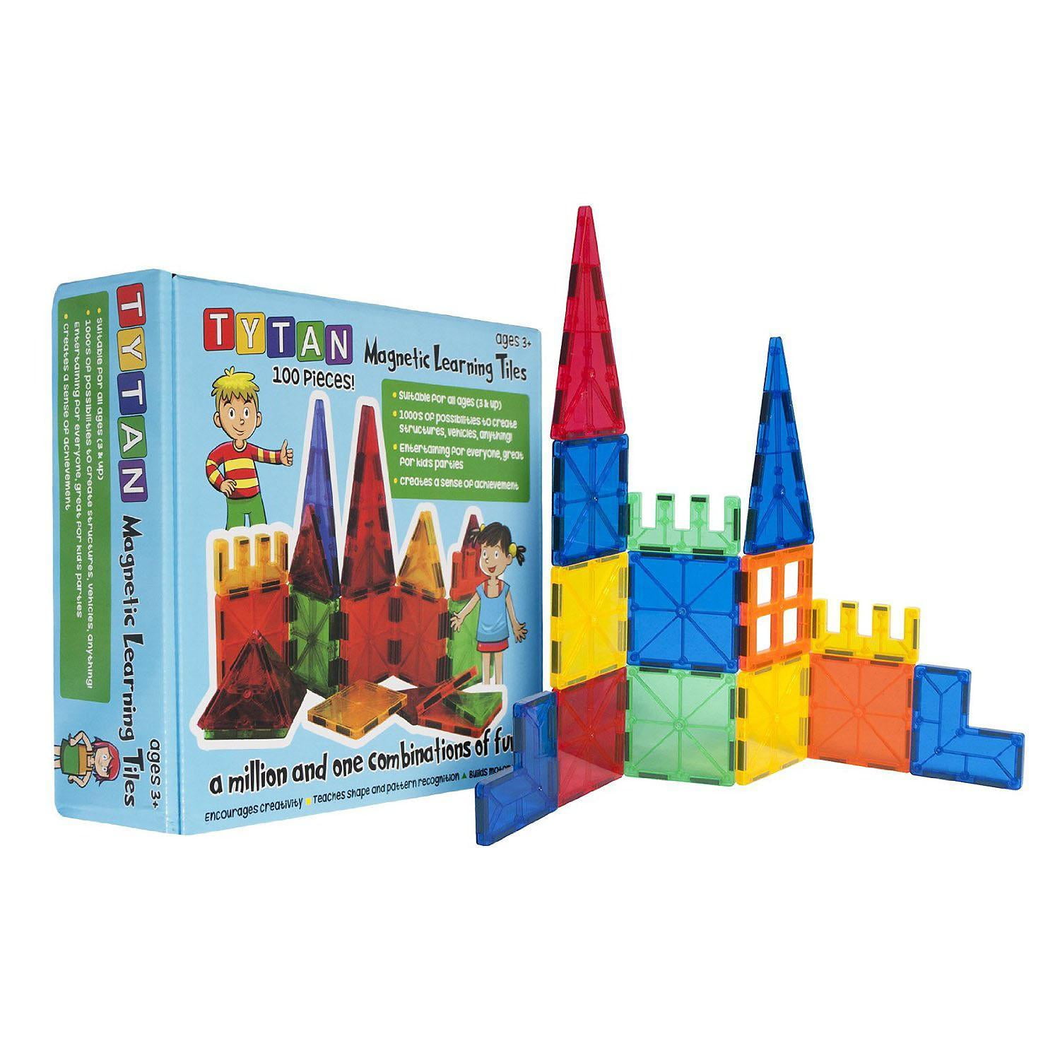 tytan magnetic learning tiles building set with 100 pieces