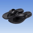 thumbnail image 6 of Avrnliq Womens Black Faux Leather-Look Flip Flops, Comfortable Arch Support Thong Sandals for Summer, Casual Beach Slip-On Shoes Sizes 40-45,Size 8.5, 6 of 8