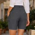 thumbnail image 6 of UKHCCC Outdoor Cargo Shorts for Women Multi-Pocket High Waist Button Fly Travel Golf Casual S-2XL, 6 of 7