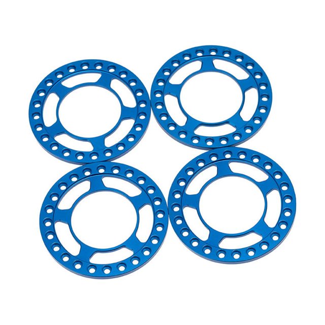 4 Pièces Roue Anneau Roues de Jeu Pièces Mise à Niveau Composant Jante Bagues Extérieures Modification Remplacement pour TRX4 SCX10 90046 D90 Bleu