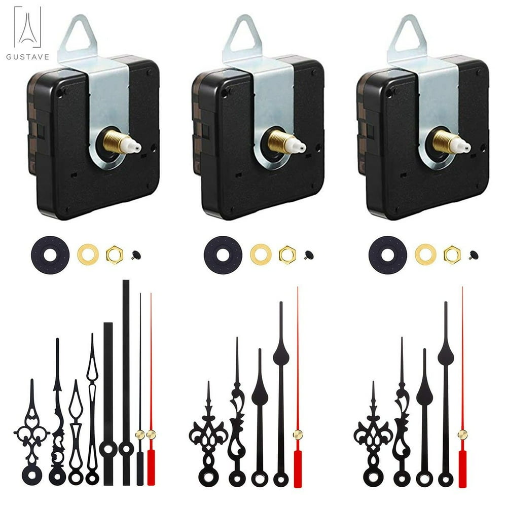 Gustavedesign Quartz Wall Clock Movement Mechanism with 3 pairs of