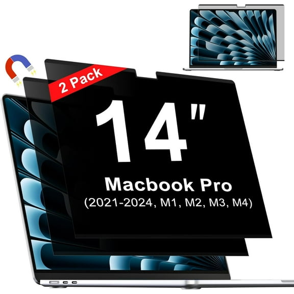 Magnetic Privacy Screen for MacBook Pro 14 Inch (2021-2024, M1, M2, M3, M4, Pro, Max), Removable Laptop Privacy Screen, Anti Blue Light Glare Filter for Mac Pro 14.2" Laptop Computer