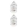thumbnail image 4 of Guardoinrt Electroplated Metal Birdcage Shape Tea Light B- Candle Holder Silver Type E 2Set, 4 of 6