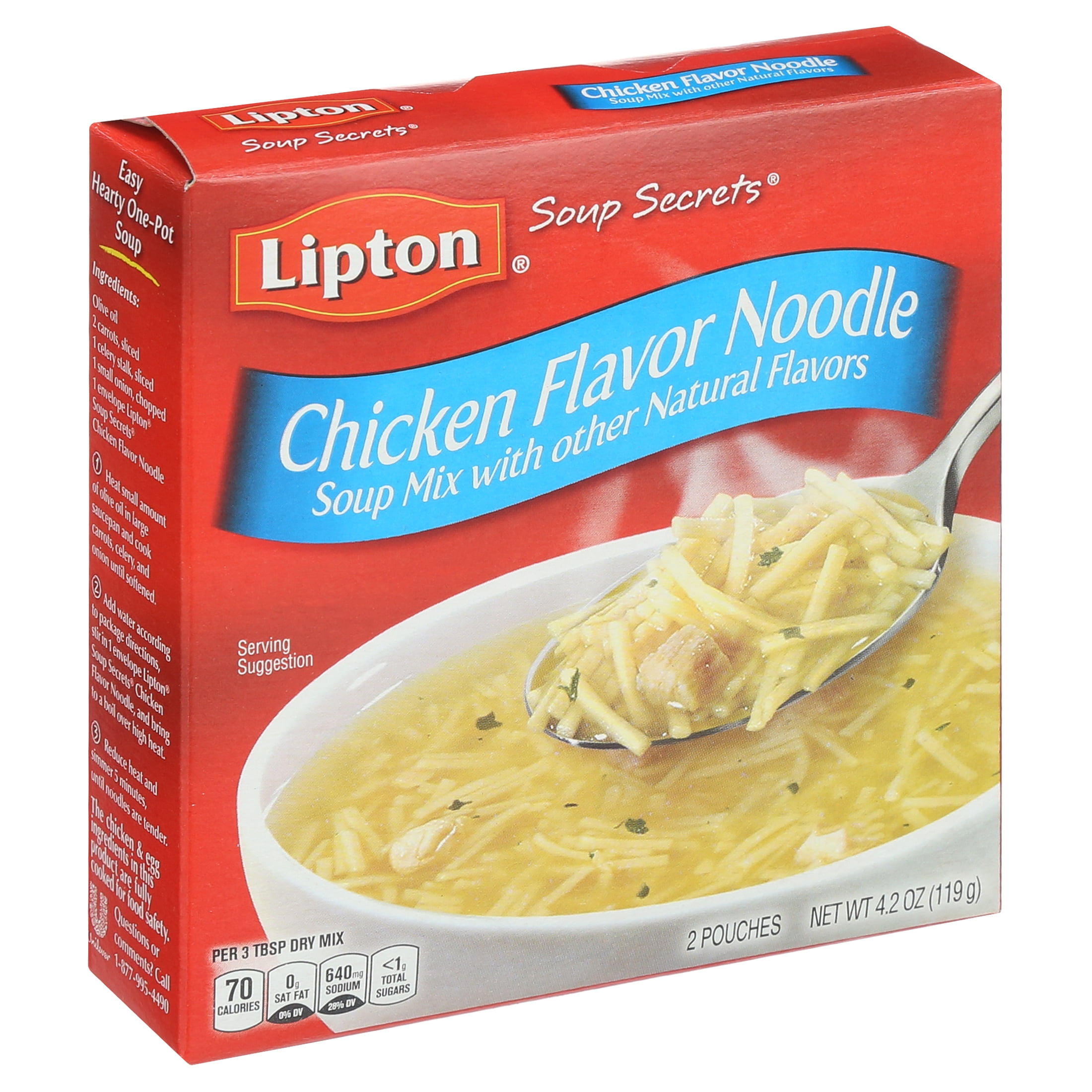 Lipton Soup Secrets Instant Soup Mix Extra Noodle, 2 ct / 4.9 oz - Kroger