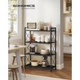thumbnail image 2 of 4-Tier Metal Storage Rack, Shelving Unit with X Side Frames, Dense Mesh, 12.6 x 31.5 x 44.3 Inches, for Entryway, Kitchen, Living Room, Bathroom, Industrial Style, Ink Black UBSC184B01, 2 of 11
