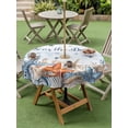 thumbnail image 4 of Outdoor Tablecloth with Umbrella Hole for Patio/Picnic/Party/Camping, Blue Starfish Coastal Waterproof Table Cloth Round Cover Washable, Nautical Shell Coral Botanical Ocean (Dia 60"), 4 of 8
