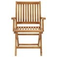 thumbnail image 4 of vidaXL Patio Chairs 2 pcs with Gray Cushions Solid Teak Wood, 4 of 11