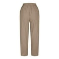 thumbnail image 5 of AIEOTT Womens Casual Cotton Linen Baggy Pants Casual Elastic Waist Pants Plus Size Lounge Pants Loose Fit Trousers with Pockets, 5 of 5