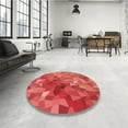 thumbnail image 4 of Ahgly Company Machine Washable Indoor Round Transitional Red Area Rugs, 3' Round, 4 of 7