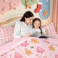 thumbnail image 5 of Manfei Xmas Boho Farm Animal Cow 7pcs Queen Bedding,Whimsical Pine Cone Bedding Comforter Set Queen,Pink Reversible, 5 of 7