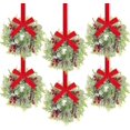 thumbnail image 1 of 6 Pcs Mini Couronne de Noël pour Armoires de Cuisine 3 Pouces Anneaux de Bougie de Noël Couronne Baies Rouges Guirlande de Pin Norfolk Couronnes Suspendues Ornement pour Noël Porte d'Entrée Fenêtre Chaise Décoration Murale Centre de Table, 1 of 8