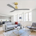 thumbnail image 6 of Modern 52" Indoor Ceiling Fan Without Light 3 Solid Wood Blades Remote Control Reversible DC Motor, 6 of 13