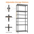 thumbnail image 3 of M MZG Estantes de Almacenamiento de Metal Negro de 5 Niveles, Unidad de Estantería Ajustable de Alambre para Cocina, Baño, Oficina, Garaje, Organizador de Alambre, 1250 lbs, 13.7" D x 23.6" W x 63" H, 3 of 7