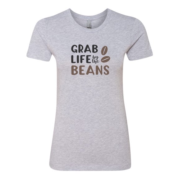 Women's Grab Life By The Beans Ladies Short Sleeve T-shirt-Heather Grey-large