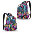 thumbnail image 5 of SCRAWLGOD Tractor Splash Pattern Lightweight Backpack Large Capacity 17 inch Laptop Bag for Teen Girls Boys Multi-Pocket Daypack Portable School Backpack, 5 of 7