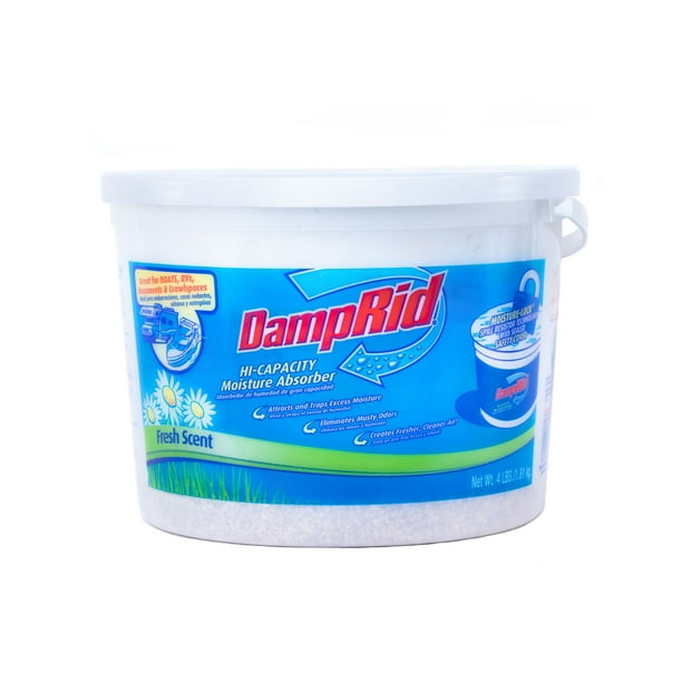 DampRid Fresh Scent Moisture Absorber HiCapacity Bucket, 4 lb
