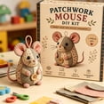 thumbnail image 2 of Patchwork Mouse DIY Set, Beginner Sewing Kit, Pre-Cut Fabric Handmade Stuffed Mouse Ornament, Vintage Plaid Craft Project, Creative DIY Activity Kit for Kids Adults Craft Lovers & Handmade Gift, 2 of 5