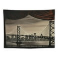 thumbnail image 5 of GOSMITH  City Tapestry, Sun Setting View of San Francisco Bay Bridge California USA Tourist Attraction Image, Wide Wall Hanging for Bedroom Living Room Dorm, 40x30, Black Grey, 5 of 7